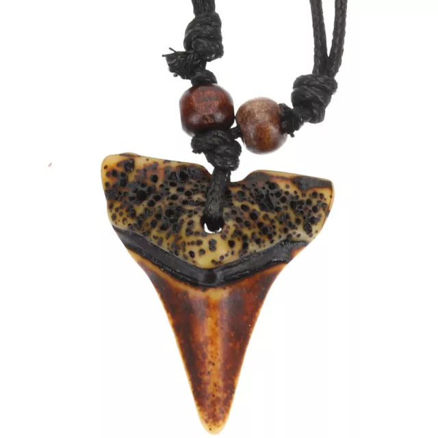 Shark Tooth Pendant Necklace Men's Vintage Chain Jewelry