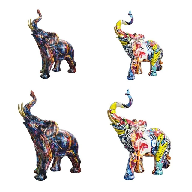 Elephant Statue Resin Sculpture Desk Decor Unique for Family Friend