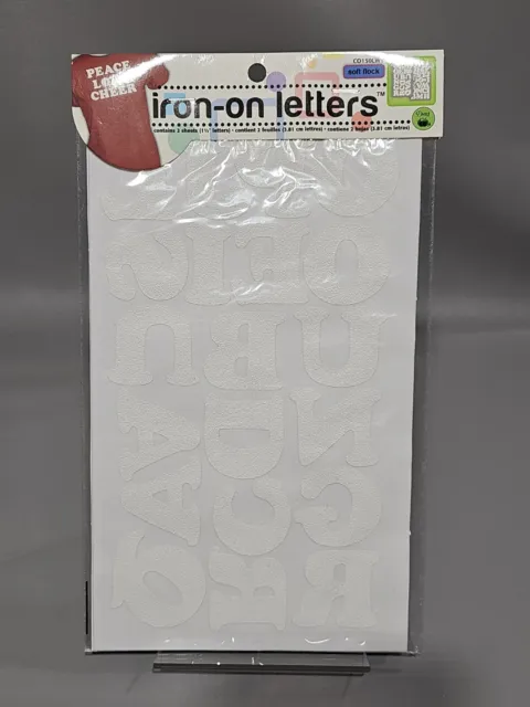 Dritz Iron-On Letters & Numbers Soft Flock-1.75 Collegiate-White