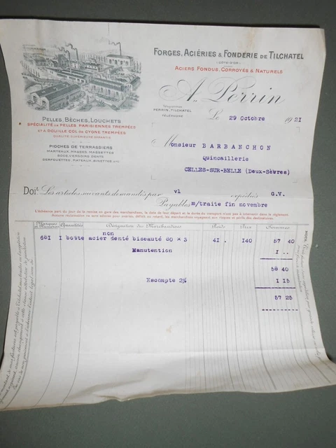 Ancienne Facture – Le Cotentin Crépin Braley – Conserves St Lo Manche – 1939