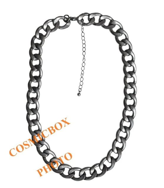 Chaîne en argent rhodié maille fantaisie avec fines boules 45cm