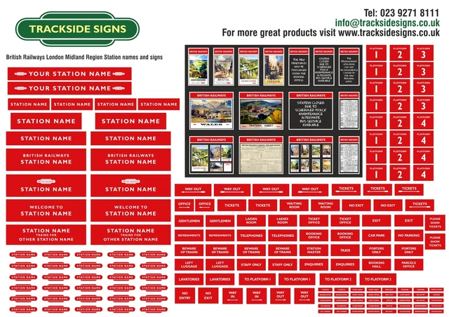 thumbnail image 2 of Trackside Signs LMS Station Name Signs - OO Gauge Model Railway - 4mm Die Cut Self-Adhesive 2 of 5