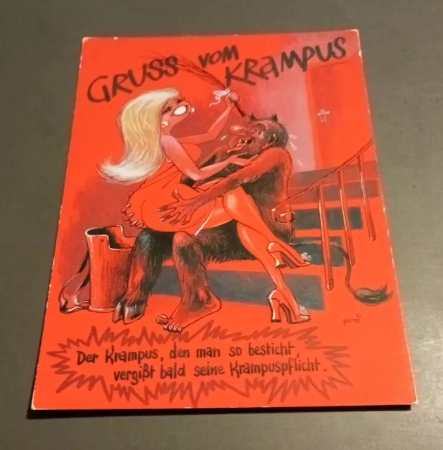 AK Gruß vom Krampus. Der Krampus,den man so besticht..