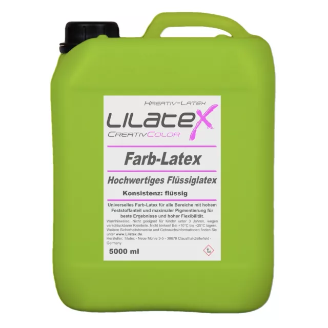 5 Liter dünnflüssiges Farblatex Latexmilch Flüssiglatex - LINDGRÜN