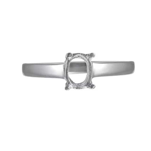 Semi-monture (chaton) Pour Bague En Argent 925 - Pierre Ronde 8x8 Mm - Toutes Tailles US De 4 à 12