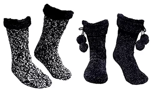 Jane and Bleecker 2 Pair Slipper Socks Variety Colors SHOE SIZE 4-10
