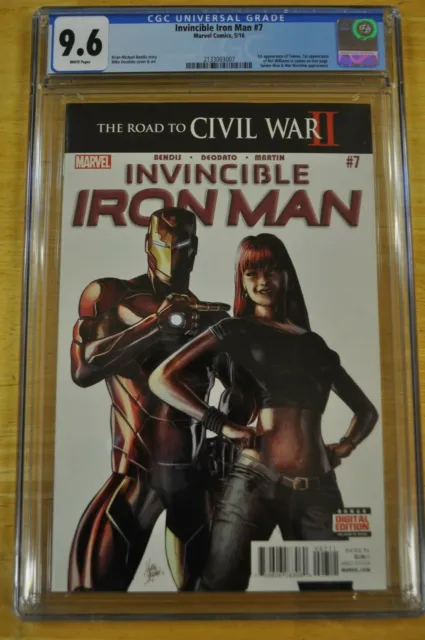 🔥 Invincible Iron Man #7 Cgc 9.6 1St Print 1St Riri Williams Ironheart Cameo 🔥