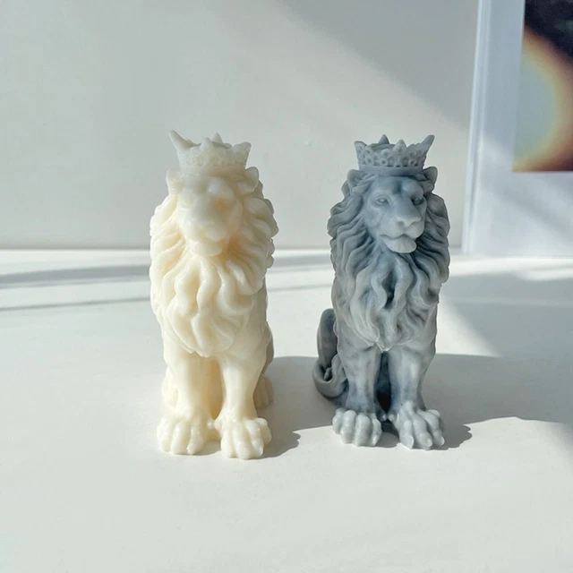 Herramientas artesanales de arcilla 3D molde de velas de león molde de silicona jabón fabricación de jabón artístico 3D molde de cera