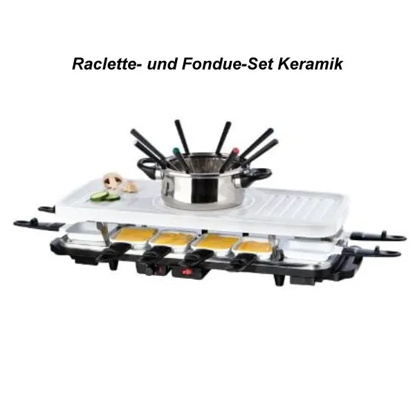 TV Das Original Gourmet Maxx Raclette- und Fondue-Set aus Keramik - 1600W Neu