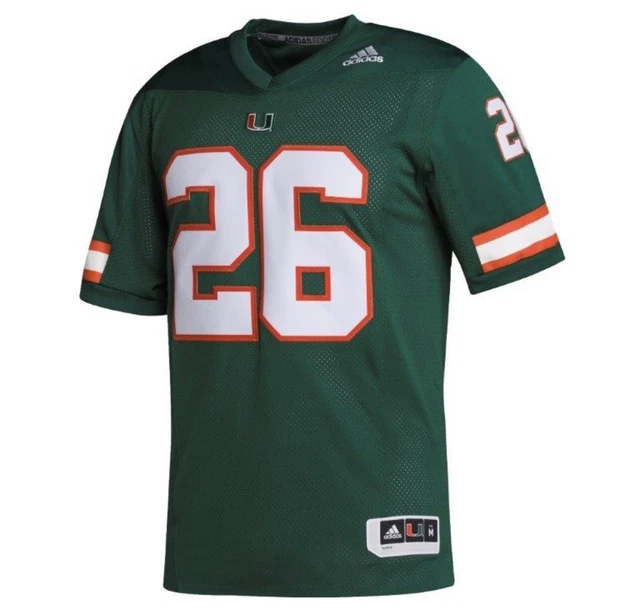 Men's Adidas NCAA Miami Hurricanes Sean Taylor Green/Orange Jersey Sz XS