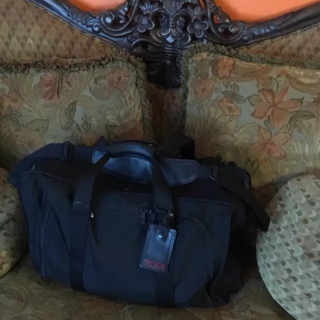 Tumi # 278D3 BLACK  Ballistic Nylon 21” Carry On Weekender Duffel bag Great!