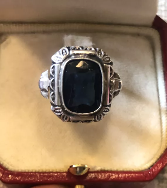 ANELLO ANTICO ARGENTO con Pietra Blu EUR 50 00 PicClick IT