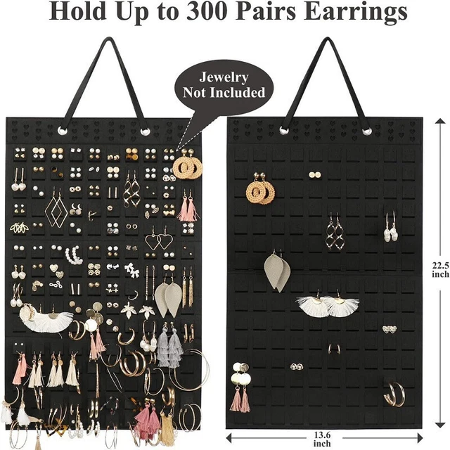Earrings Hanging Organizer Wall Earring Holder Felt Jewelry Display Convenient -
