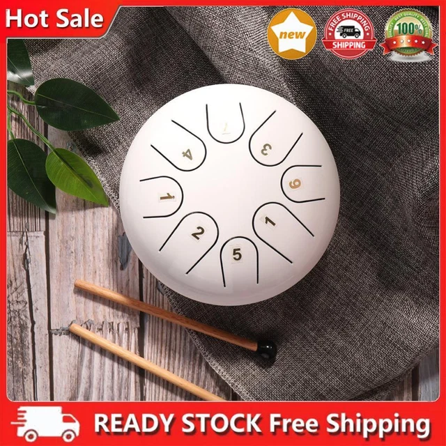 TTSAM 6"" Ethereal Steel Tongue Drum 8 Tune Hand Pan Drum Tank with Keys D