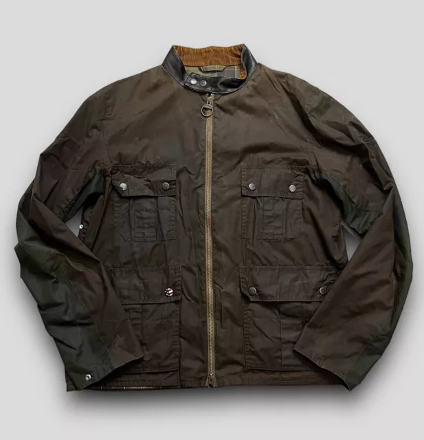 Barbour International Steve Mcqueen Chico Wax Jacket Mens Large Olive