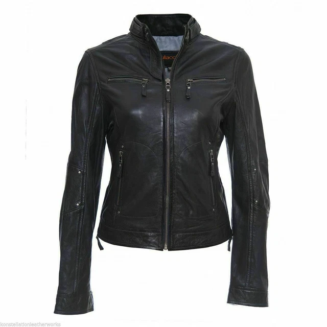Blouson Motard Femme En Simili Cuir PU - Taille 2XL (48-50) - Couleur Vin