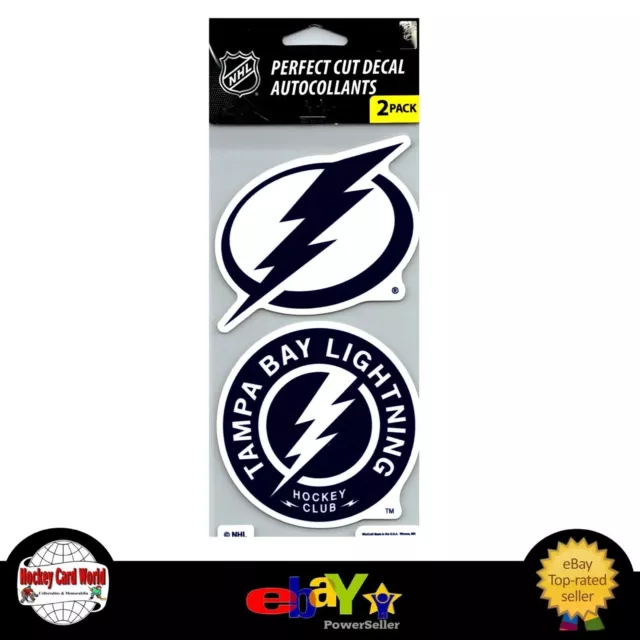 (HCW) Tampa Bay Lightning Perfect Cut 4"x4" Decal Sticker Pack of 2 *FREE SHIP