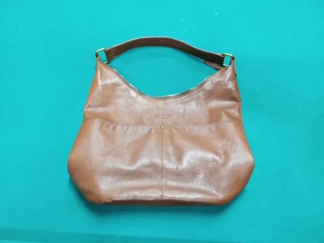 American Leather Co Carrie Hobo Shoulder Bag Tooled Brown Leather Handbag Boho