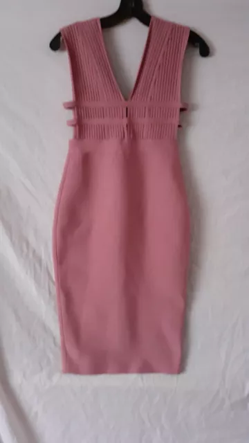 Ladies Dusky Rose Bodycon, Bandage, Strappy, Knee Length Dress. Size 8. Boohoo.