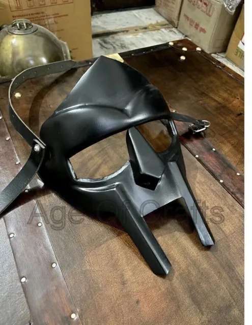 Medieval MF Doom Gladiator Mask Mad Villain Golden Finish Brass Face Armour gift
