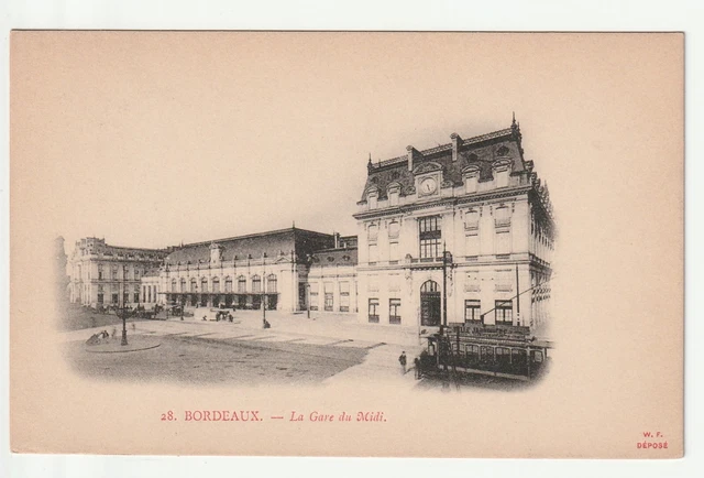 BORDEAUX - Gironde - CPA 33 - 1900 map la Gare Du Midi - tramway