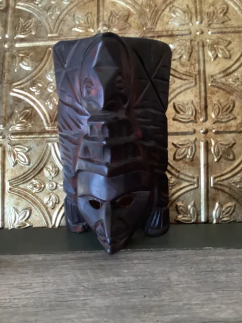 Native Hand Carved Wood Mask 10” X 6”