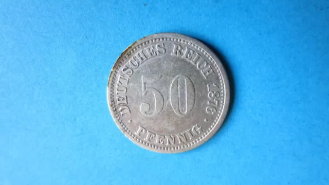 Kaiserreich Silber 50 Pfennig 1876 A  J. 7 in f.ss