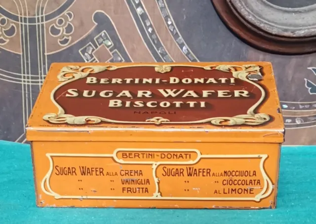 NAPOLI/ Antica scatola in latta _ BERTINI DONATO - Biscotti _ Anni '20- '30