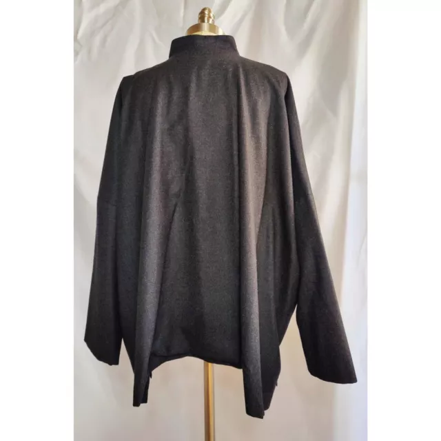 Eskandar Neiman Marcus Black Cashmere Wool Silk Boxy Oversized Lagenlook Jacket 2