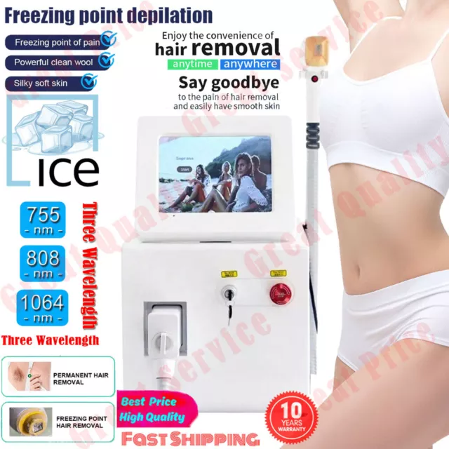 Semiconductor Painless Laser Hair Removal Machine Ice 808/755/1064nm Wavelength