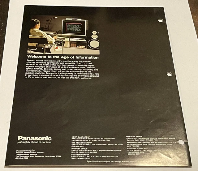 VINTAGE 1980’S RARE Panasonic TU-1000X NABTS Teletext Decoder Sales ...