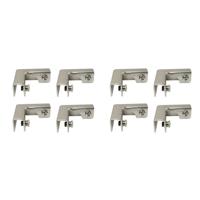 8 Stück L Typ Glasbefestigungsclip 2-Wege-Glasverbinder für 6-10 mm Möbelb T4X6