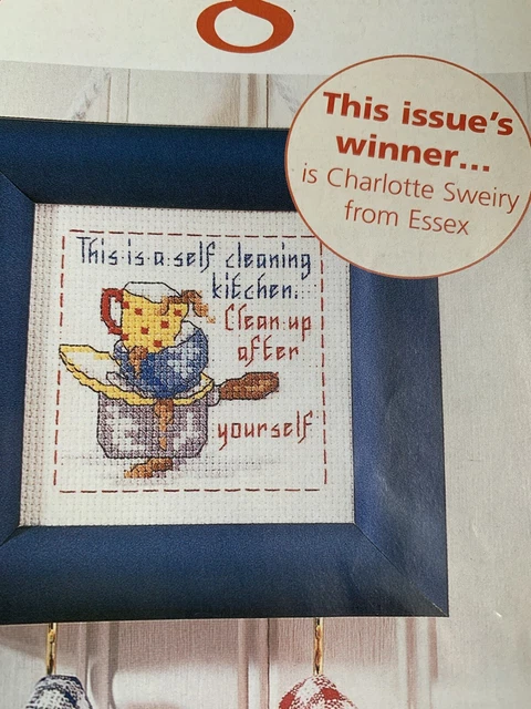 Stitchers Saying selbstreinigende Küche kleiner Kreuzstich Design Tabelle