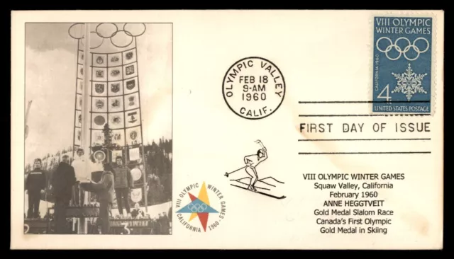 MayfairStamps US FDC 1960 California Squaw Valley Winter Olympics Skiing Slalom