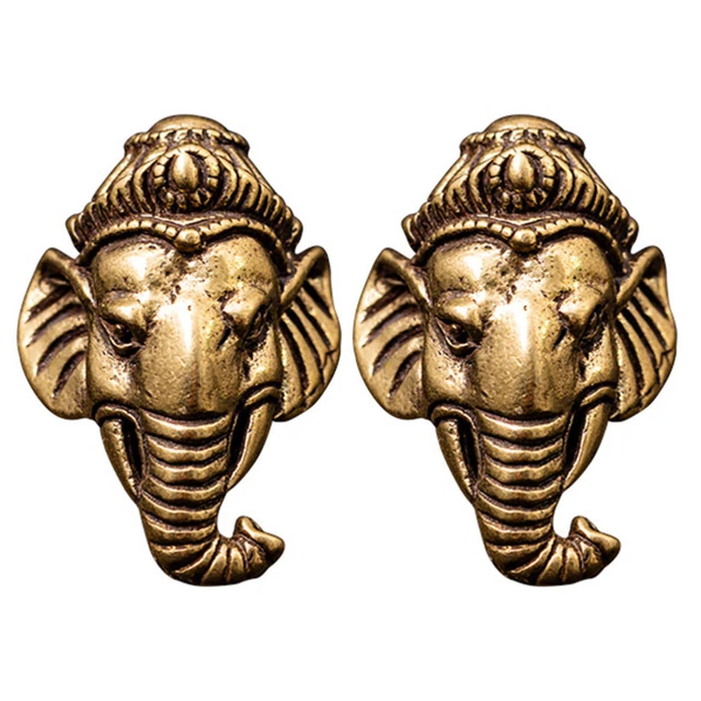 2 piezas botón "Bolsa de elefante". Hombre de latón 3,6x2,8 cm