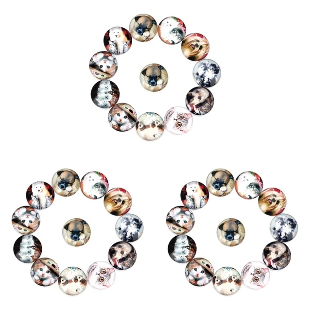 3x Cabochons für Schmuck Machen Dome Cabochons Edelstein Glas Perlen