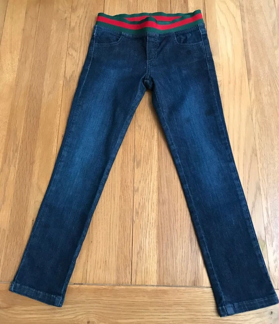 Gucci Girls Jeggings Age 5 - Indigo Wash With Diamonte Logo,Elastic Waist 3