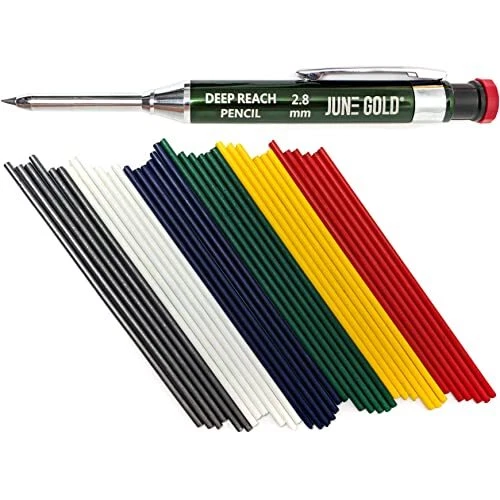 June Gold 2.8 mm Deep Reach Mechanical Pencil 36 Colored Refills 6 Colors 40 ...