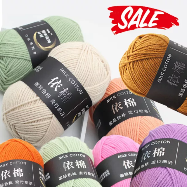 50g Hand Knitting Milk Cotton Yarn Chunky Crochet Combed Baby Cotton Yarn Ball