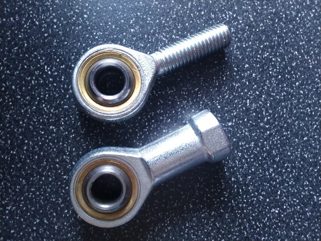 M10 10mm FEMMINA/MASCHIO FILO MANO DESTRA GIUNTO ROSA ESTREMITÀ PISTA (COPPIA)