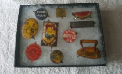 Early 1900s TOBACCO TAGS - ten different tin litho tobacco tags
