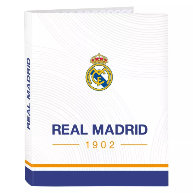 Raccoglitore ad anelli Real Madrid C.F. Azzurro Bianco A4 26.5 x 33 x 4 cm