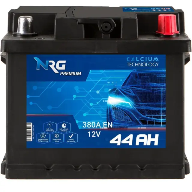 Autobatterie 44Ah 12V NRG Premium Starterbatterie ersetzt 45Ah 46Ah 47Ah