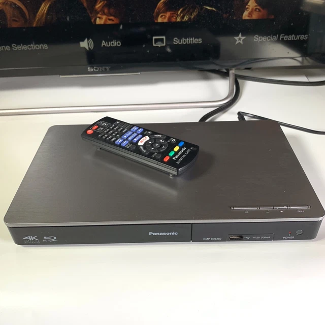 PANASONIC DMPBDT280 BLURAY DVD Player Built In 4K 3D Upscaling WiFi