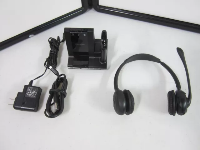Plantronics CS520 Binaural Wireless Telephone  Headset & AC Adapter & Base WO2