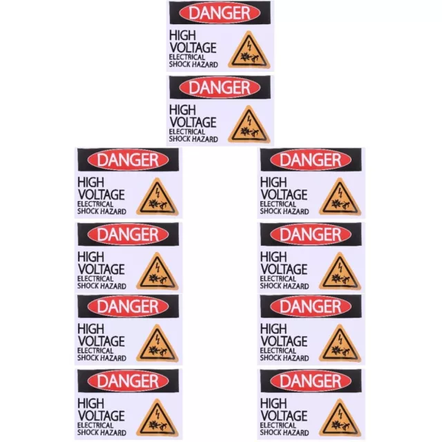 10 Sheets of High Voltage Electric Sticker High Voltage Signs Self Adhesive