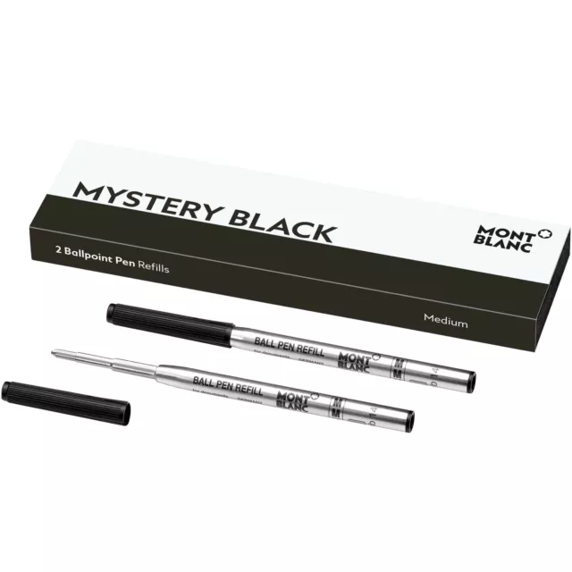 MONTBLANC Ballpoint Pen Refills (M) Mystery Black 116190 – Refill Cartridges ...