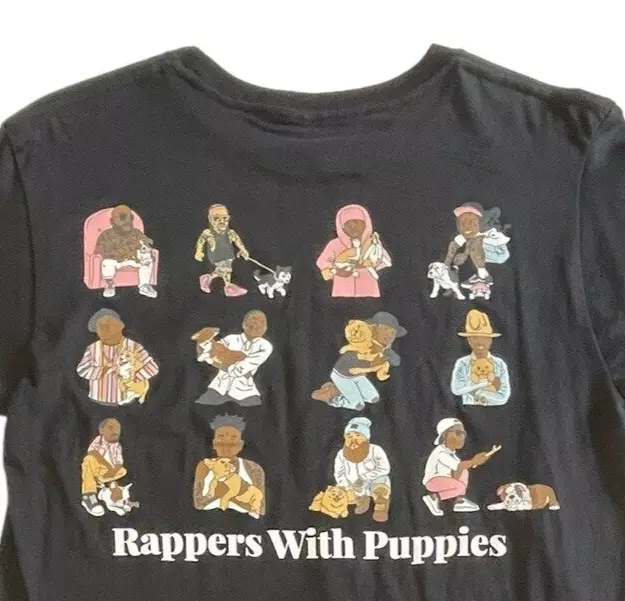 Dogs Limited Mens Rappers With Puppies Hoodie Sweatshirt Size S