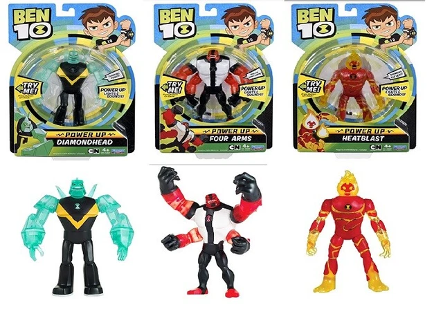 Ben 10 Power Up Diamondhead Deluxe Power Up Four Arms Heatblast Ages 4+ Toy Play