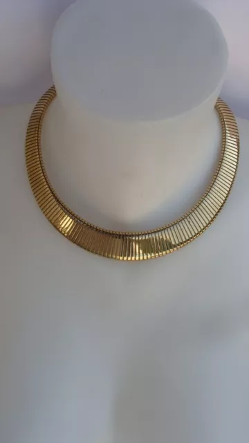 Vintage Cléopatre  imposant collier plaqué necklace gold color